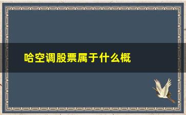 “哈空调股票属于什么概念股